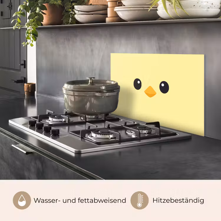 Kuiken - Vrolijk - Geel - Minimalistisch keuken achterwand spatscherm klein -usp_DE