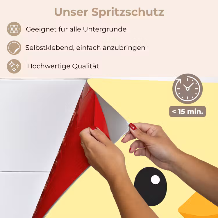 Kuiken - Vrolijk - Geel - Minimalistisch keuken achterwand spatscherm klein -spatscherm_DE