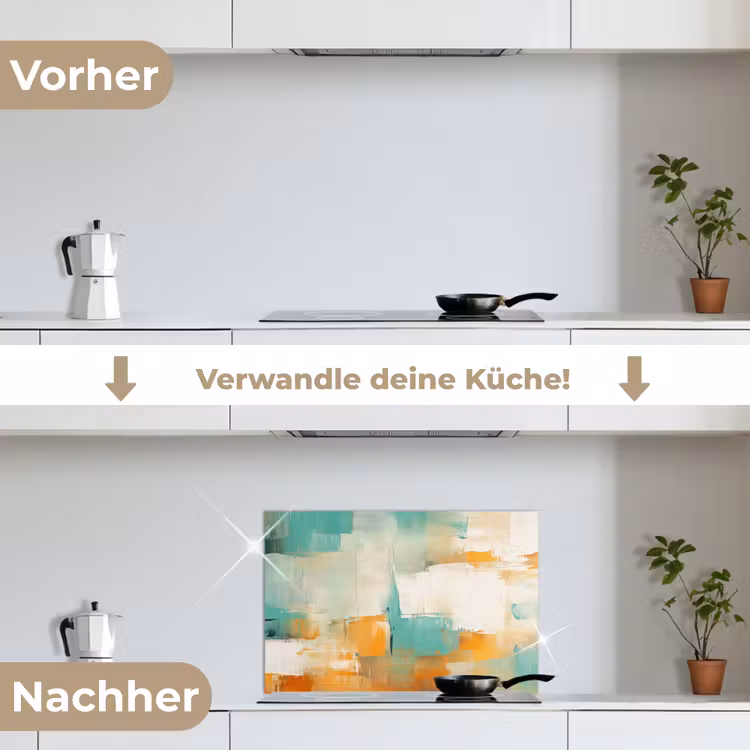 Kunst - Abstract - Blauw - Wit keuken achterwand spatscherm klein -voor_na_DE
