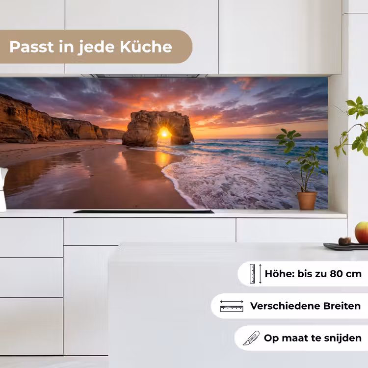 Kust - Rots - Zonsondergang - Zee - Natuur keuken achterwand 2 middel -sfeer4_DE