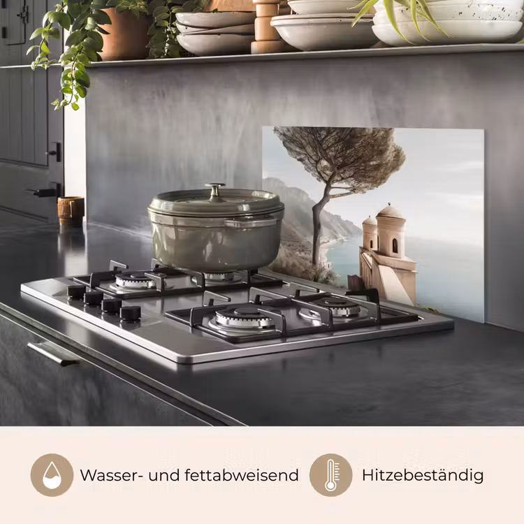Kust - Klif - Boom - Gebouw keuken achterwand spatscherm klein -usp_DE