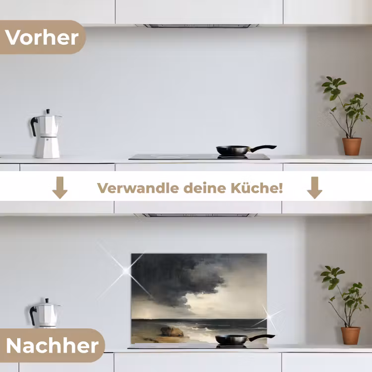 Kust - Golven - Rots - Storm keuken achterwand spatscherm klein -voor_na_DE