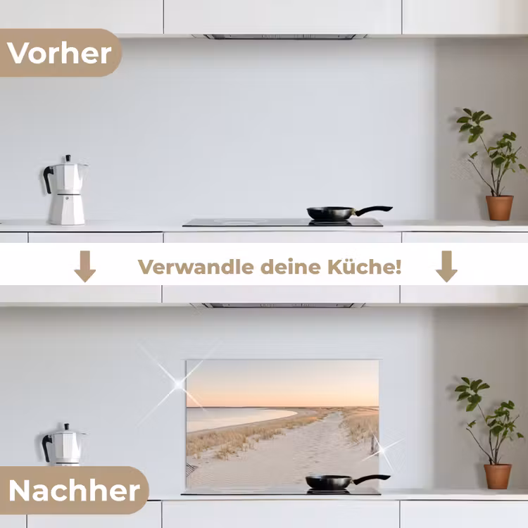 Kustlijn - Horizon - Hek keuken achterwand spatscherm klein -voor_na_DE