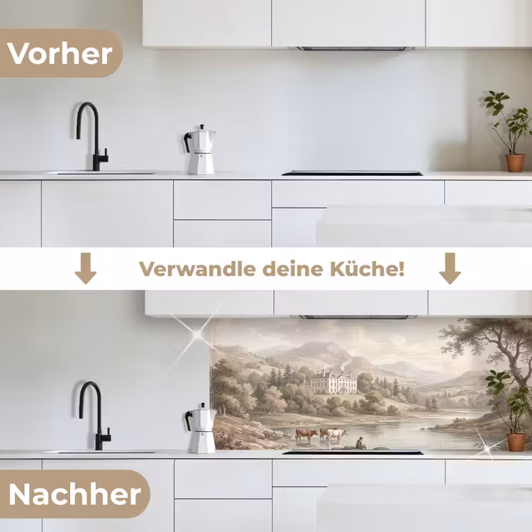 Landhuis - Rivier - Vee keuken achterwand 2 middel -voor-na_DE