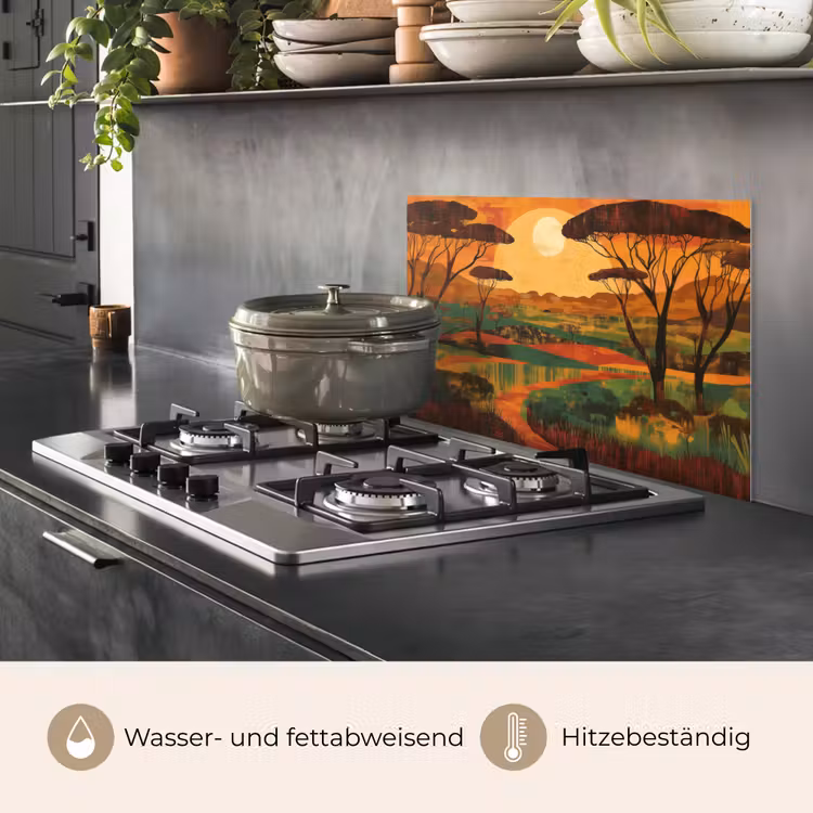 Landschap - Afrikaans - Zon keuken achterwand spatscherm klein -usp_DE