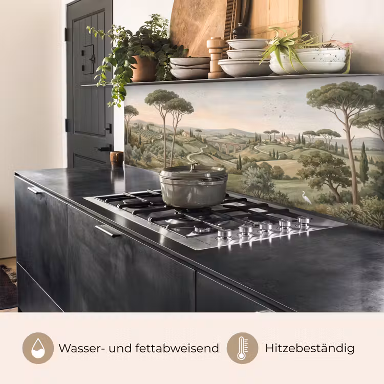 Landschap - Heuvels - Zandpad - Groen keuken achterwand 2 middel -usp_DE