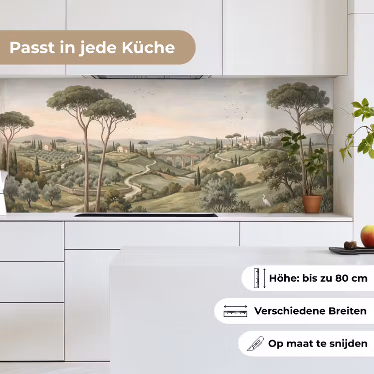 Landschap - Heuvels - Zandpad - Groen keuken achterwand 2 middel -sfeer4_DE