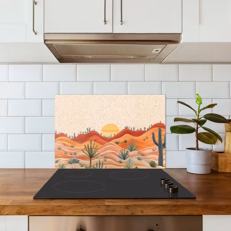Landschap - Heuvels - Zonsondergang keuken achterwand spatscherm klein -sfeer2