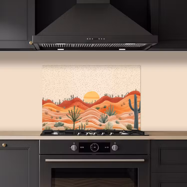 Landschap - Heuvels - Zonsondergang keuken achterwand spatscherm klein -sfeer1