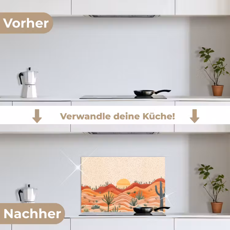 Landschap - Heuvels - Zonsondergang keuken achterwand spatscherm klein -voor_na_DE