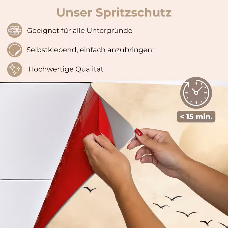 Landschap - Japandi - vogel keuken achterwand spatscherm klein -spatscherm_DE