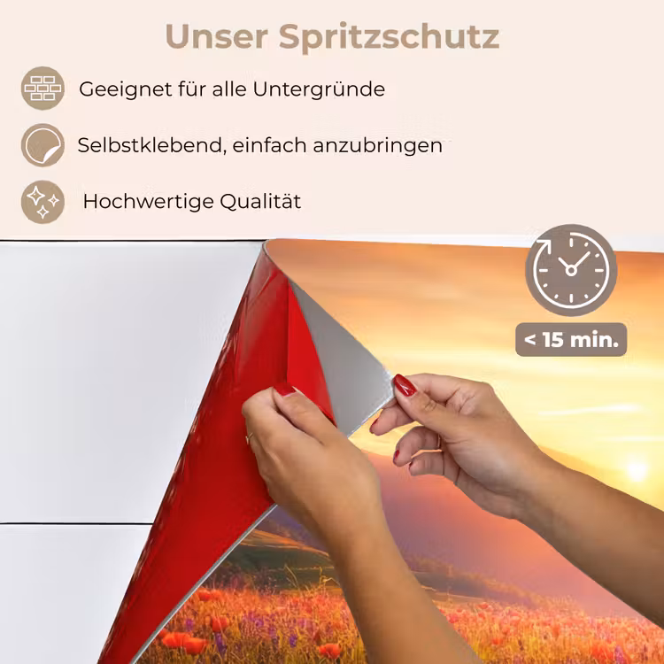 Landschap - Zonsondergang - Bloemenveld keuken achterwand spatscherm klein -spatscherm_DE