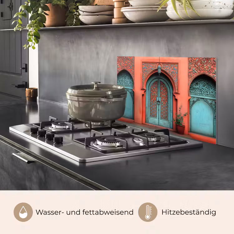 Lantaarn - Deur - Turquoise keuken achterwand spatscherm klein -usp_DE