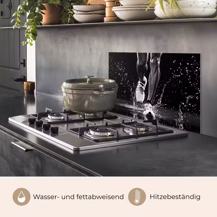 Hardloopschoenen - Rennen - Druppels - Zwart keuken achterwand spatscherm klein -usp_DE