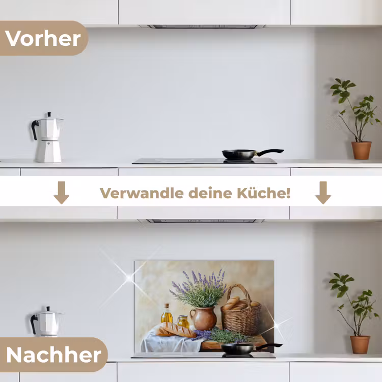 Lavendel - Brood - Stilleven keuken achterwand spatscherm klein -voor_na_DE