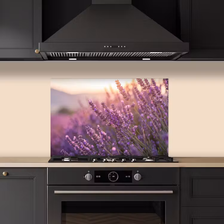 Lavendel - Paars - Zonlicht keuken achterwand spatscherm klein -sfeer1