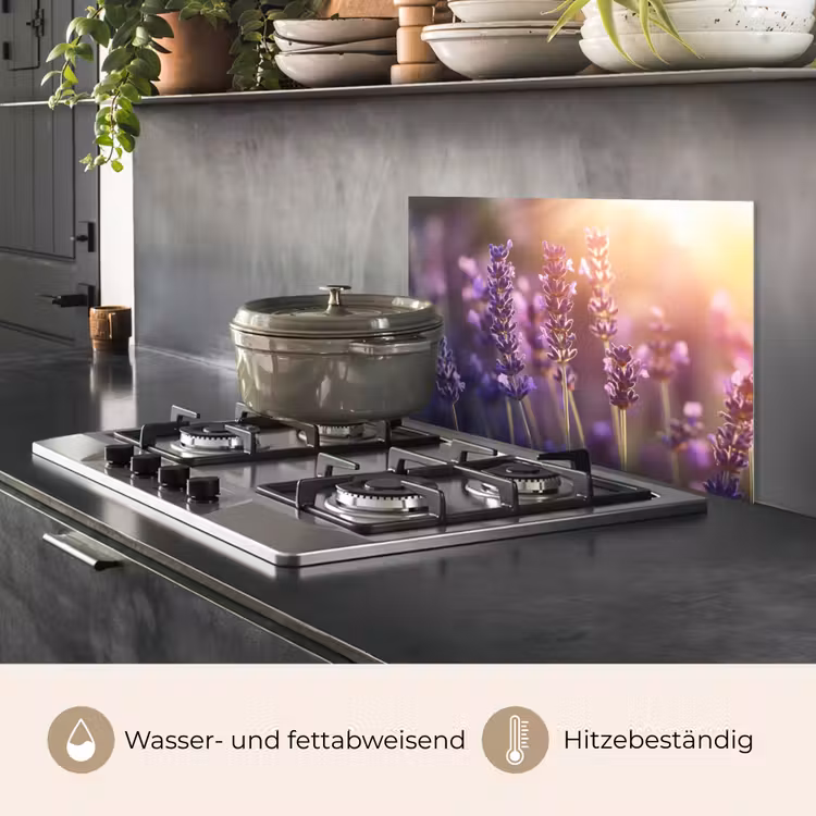 Lavendelbloemen - Paars - Zonlicht keuken achterwand spatscherm klein -usp_DE
