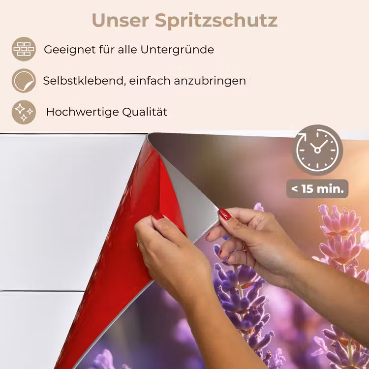 Lavendelbloemen - Paars - Zonlicht keuken achterwand spatscherm klein -spatscherm_DE