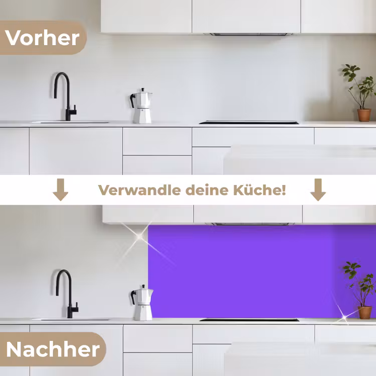 Vivid - Violet - Paars keuken achterwand 2 middel 871 -voor-na_DE
