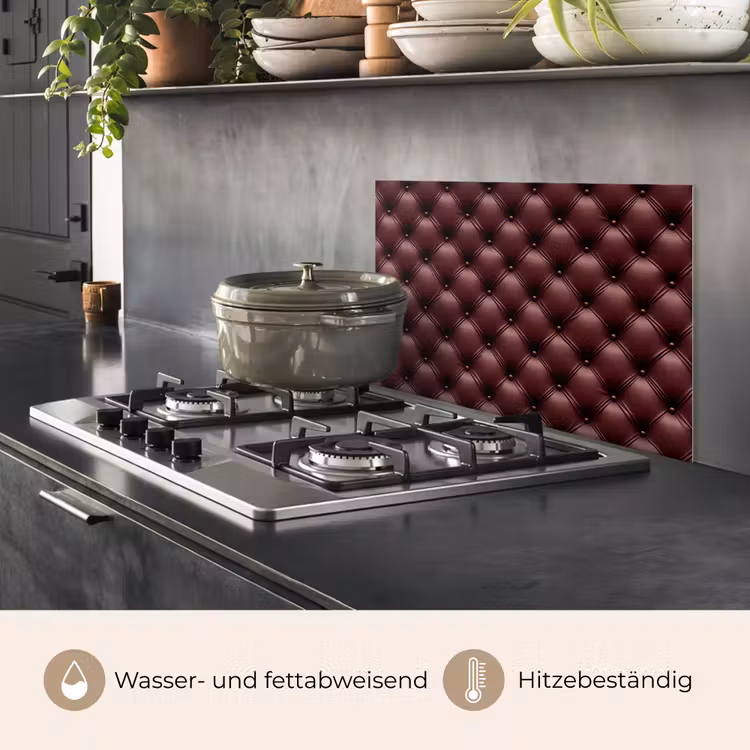 Leer - Patroon - Bordeaux keuken achterwand spatscherm klein 900 -usp_DE