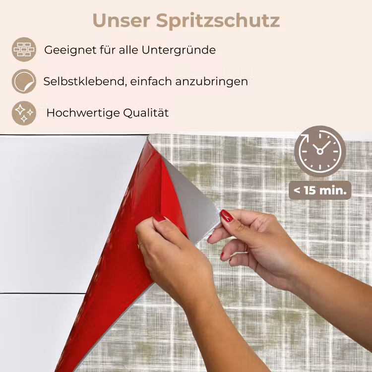 Linnen - Patroon - Groen keuken achterwand spatscherm klein 900 -spatscherm_DE