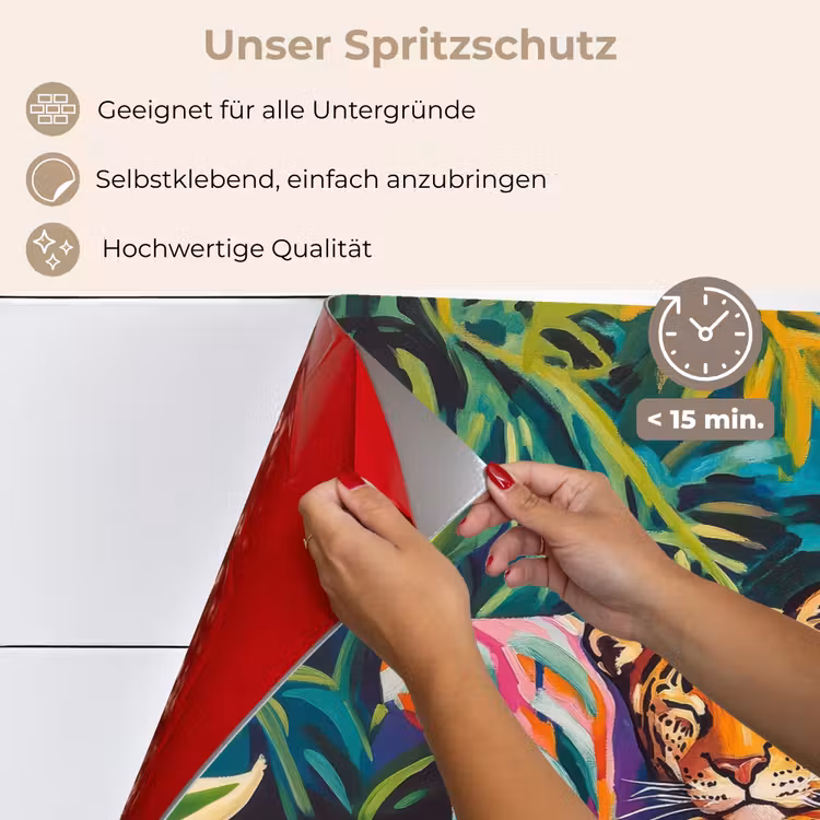 Luipaard - Kleurrijk - Tropisch keuken achterwand spatscherm klein -spatscherm_DE