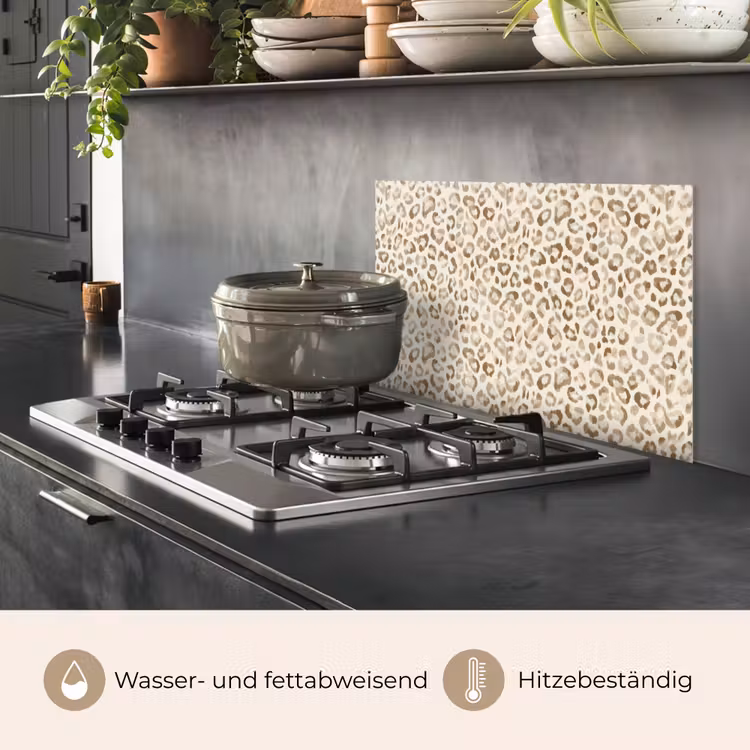 Luipaard - Klassiek - Beige keuken achterwand spatscherm klein 900 -usp_DE