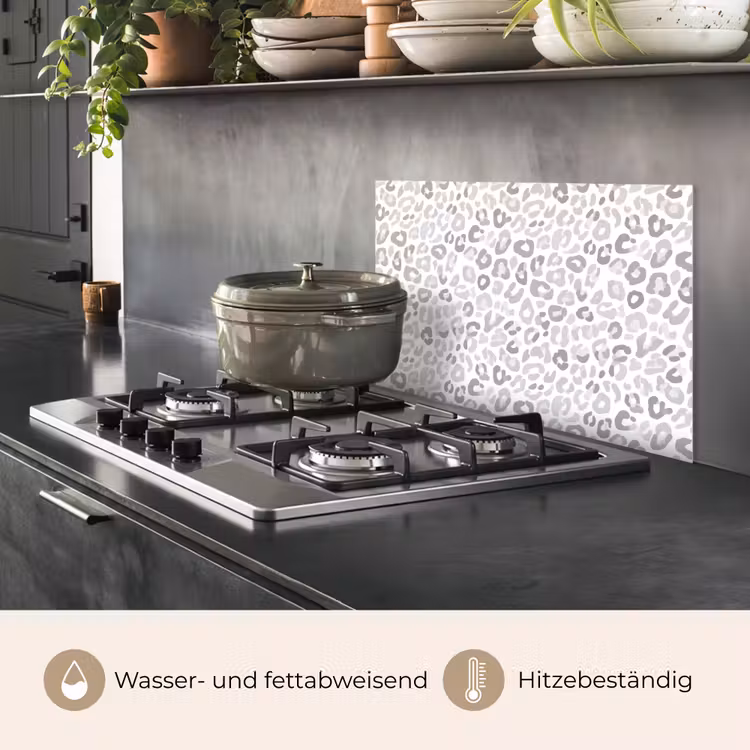 Luipaard - Motief - Grijs keuken achterwand spatscherm klein 900 -usp_DE
