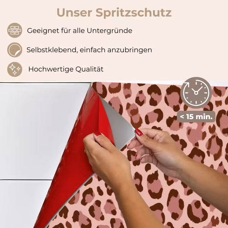 Luipaard - Patroon - Roze keuken achterwand spatscherm klein 900 -spatscherm_DE