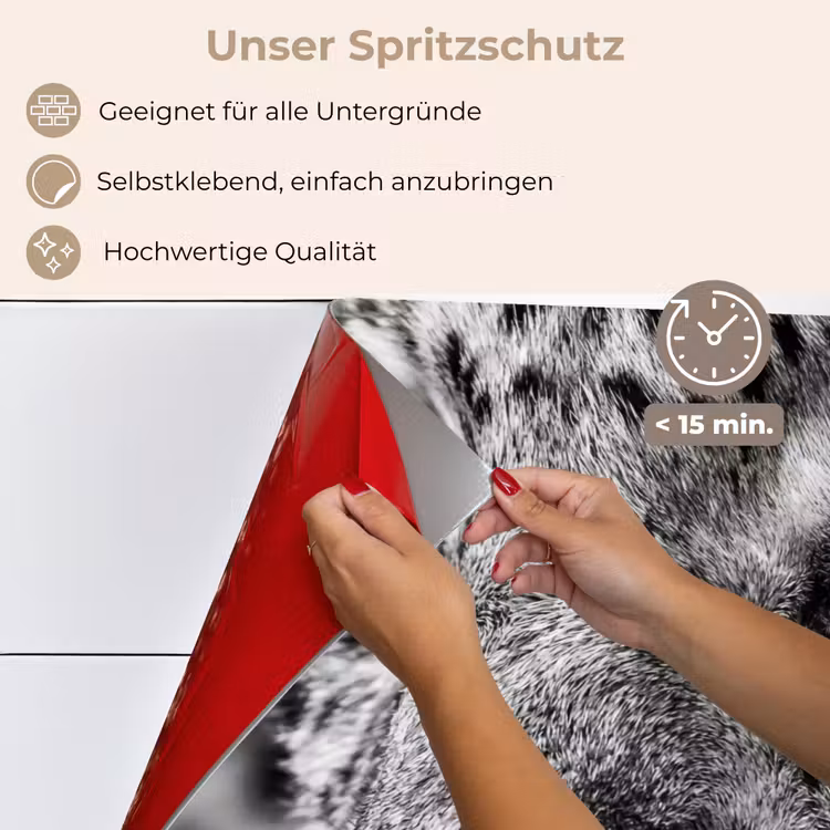 Luipaard - Zwart - Wit - Oog keuken achterwand spatscherm klein -spatscherm_DE