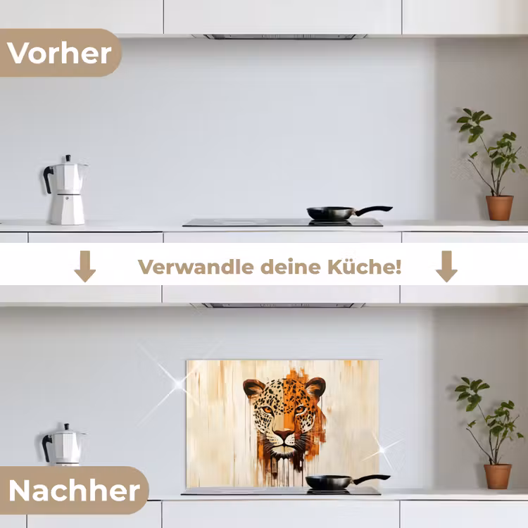 Luipaard - Symmetrisch - Strepen keuken achterwand spatscherm klein -voor_na_DE