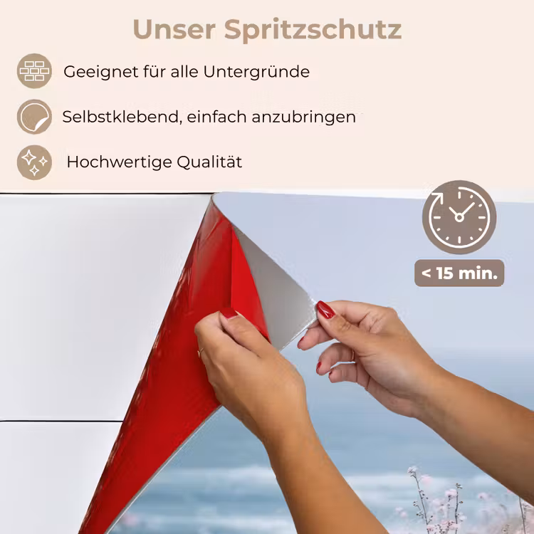 Vuurtoren - Klif - Zee - Bloemen keuken achterwand spatscherm klein -spatscherm_DE