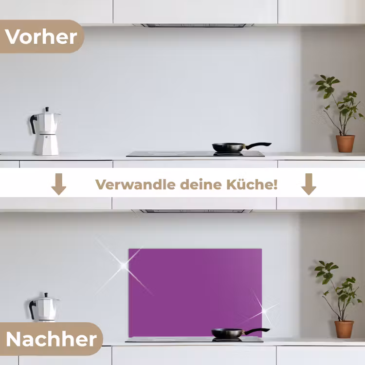 Paars - Kleuren - Effen keuken achterwand spatscherm klein 900 -voor_na_DE
