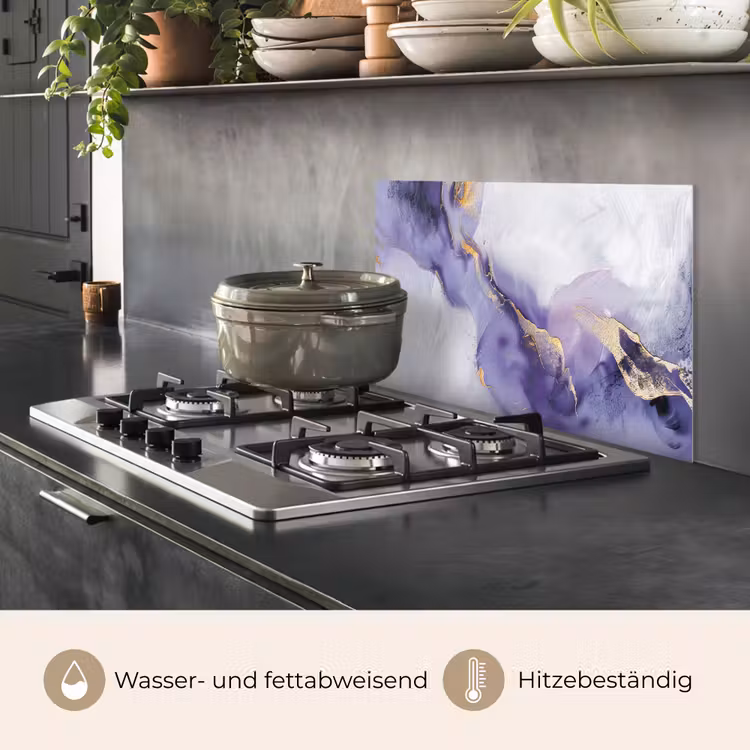 Paars - Modern - Marmer - Abstract keuken achterwand spatscherm klein -usp_DE
