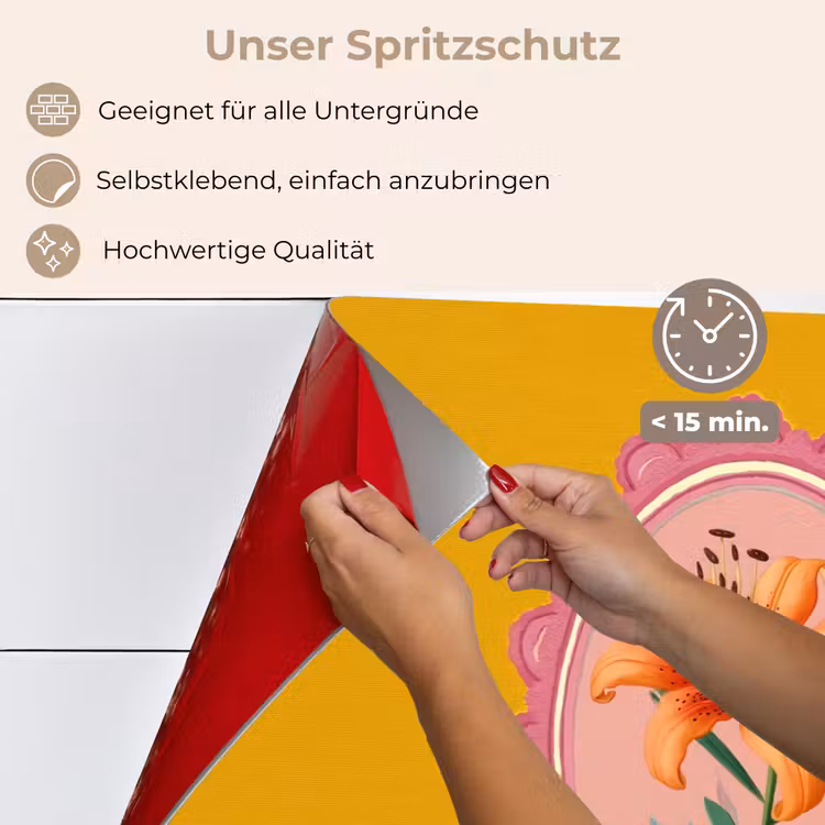 Lelie - Oranje - Lijst - Ovaal keuken achterwand spatscherm klein -spatscherm_DE