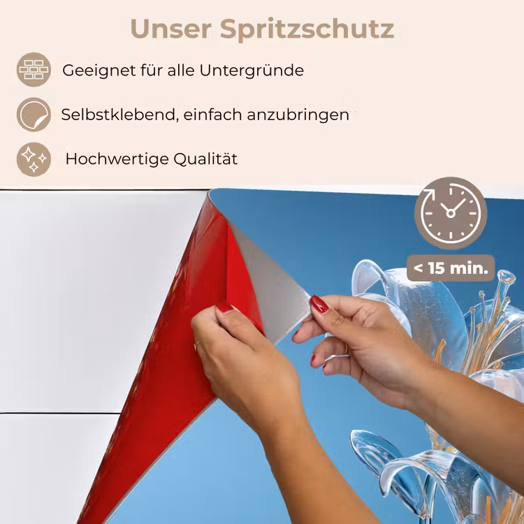 Lelies - Blauw - Glazen keuken achterwand spatscherm klein -spatscherm_DE
