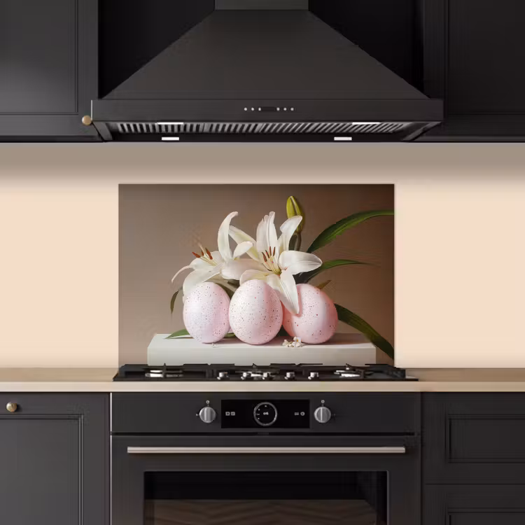 Lelies - Eieren - Pasen keuken achterwand spatscherm klein -sfeer1