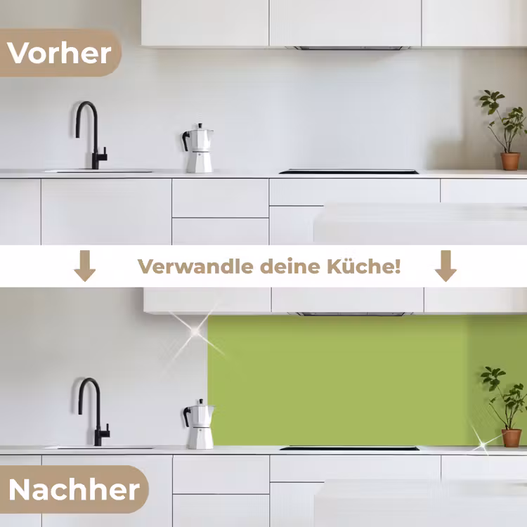 Lime - Glow - Groen keuken achterwand 2 middel 871 -voor-na_DE