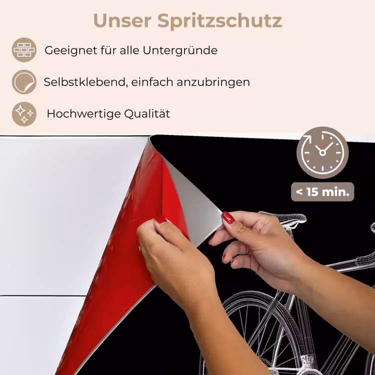 Lijnen - Illustratie - Wit keuken achterwand spatscherm klein -spatscherm_DE