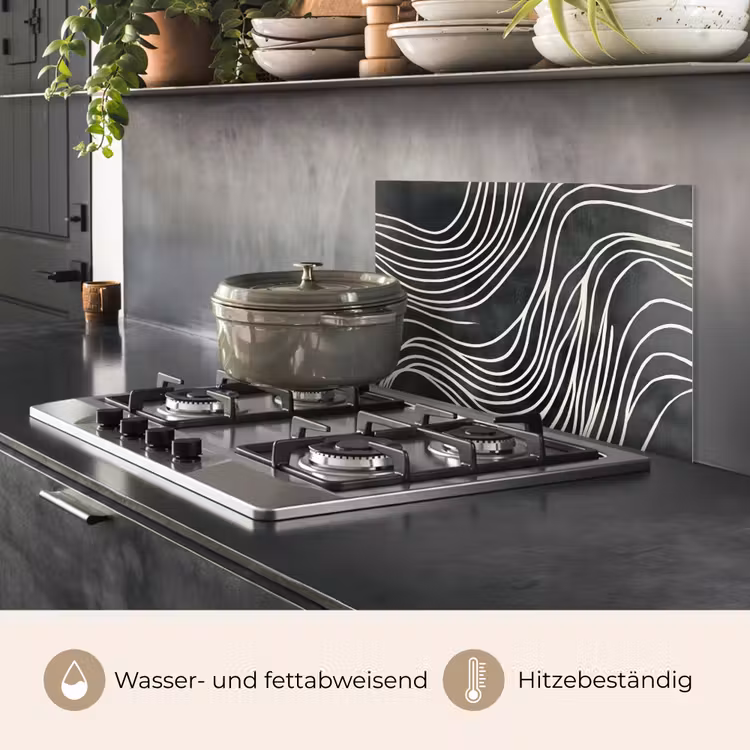 Lijnen - Patroon - Abstract - Wit keuken achterwand spatscherm klein -usp_DE