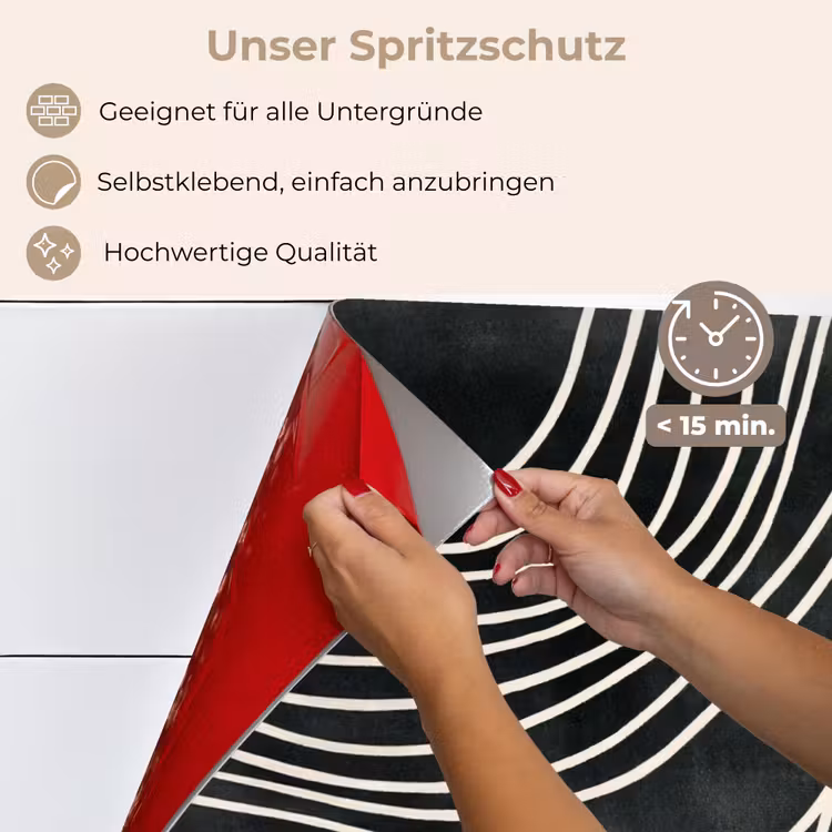 Lijnen - Patroon - Abstract - Wit keuken achterwand spatscherm klein -spatscherm_DE
