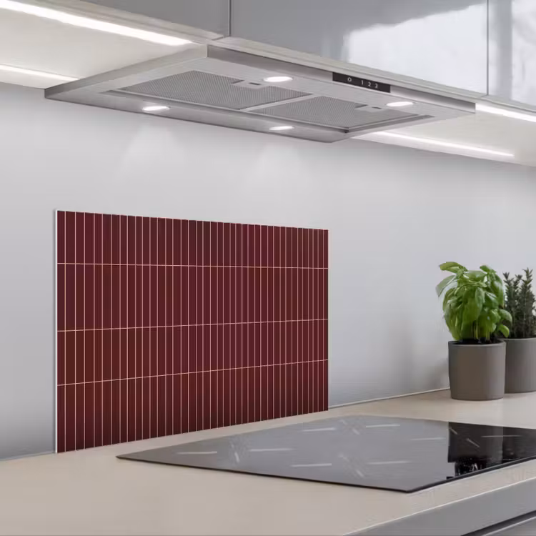 Lijnen - Patroon - Bordeaux keuken achterwand spatscherm klein 900 -3d_schuin
