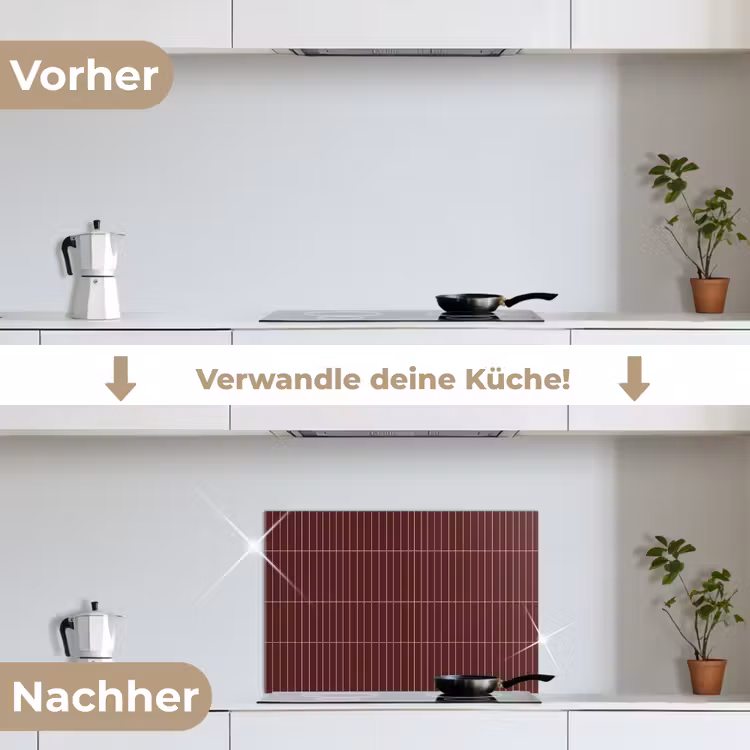Lijnen - Patroon - Bordeaux keuken achterwand spatscherm klein 900 -voor_na_DE