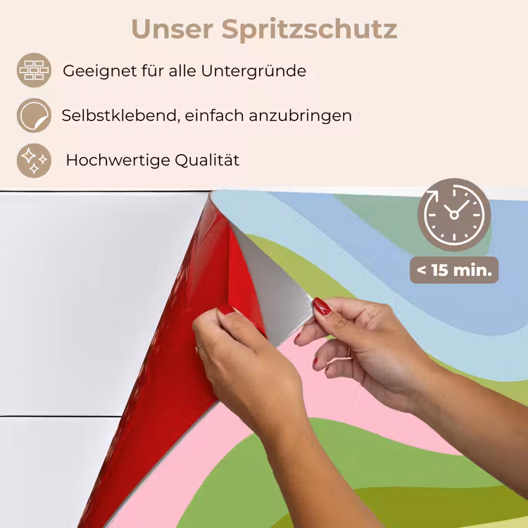 Lijnen - Pasteltinten - Golvend keuken achterwand spatscherm klein -spatscherm_DE