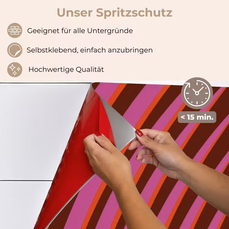 Lijnen - Rood - Beweging keuken achterwand spatscherm klein -spatscherm_DE