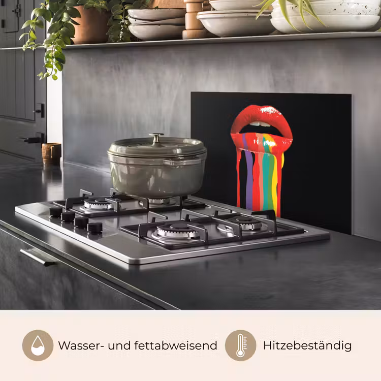 Lippen - Kleuren - Zwart keuken achterwand spatscherm klein -usp_DE