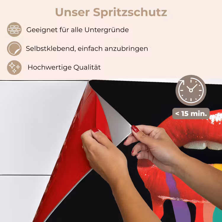 Lippen - Kleuren - Zwart keuken achterwand spatscherm klein -spatscherm_DE