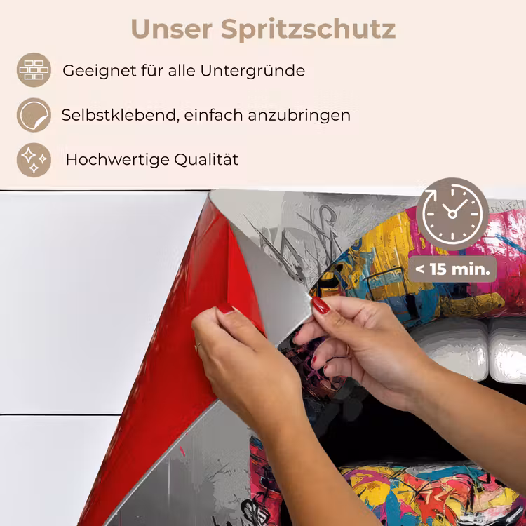 Lippen - Graffiti - Expressief keuken achterwand spatscherm klein -spatscherm_DE