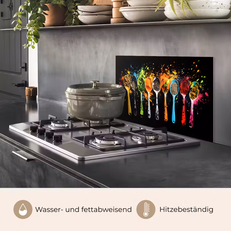 Lepels - Kruiden - Modern - Graffiti - Verf - Kleurrijk keuken achterwand spatscherm klein -usp_DE