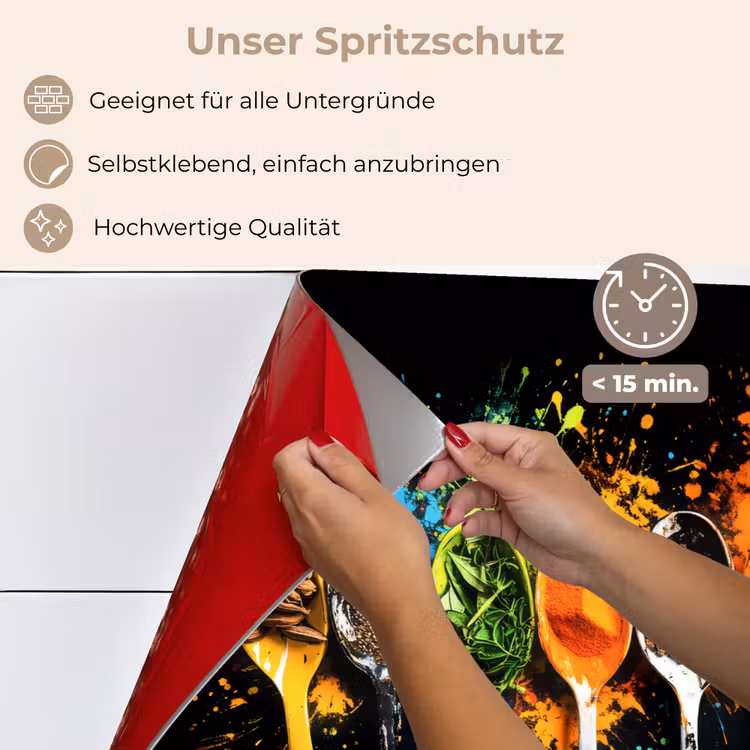 Lepels - Kruiden - Modern - Graffiti - Verf - Kleurrijk keuken achterwand spatscherm klein -spatscherm_DE